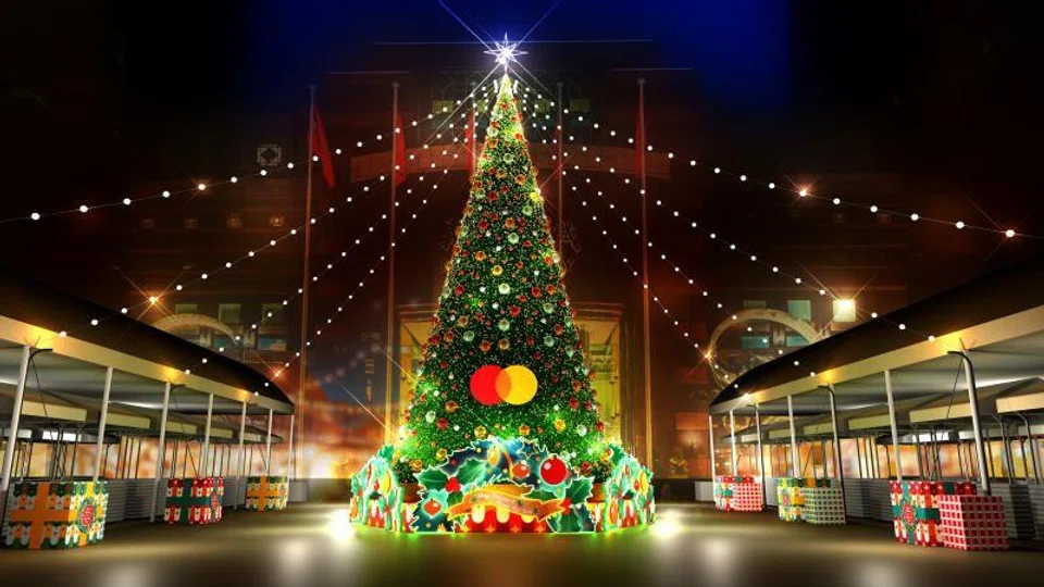14m tall Mastercard Christmas tree