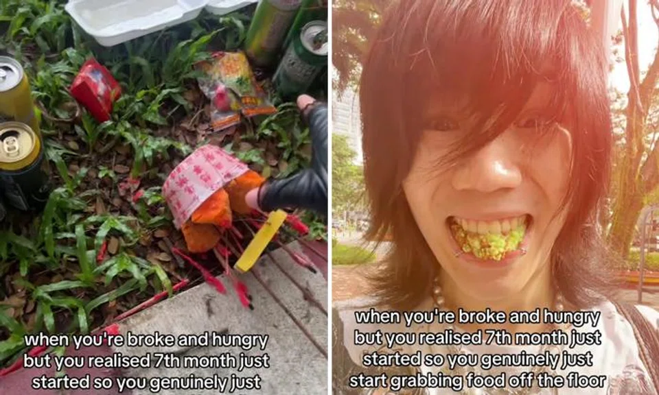 eating hungry ghost offerings