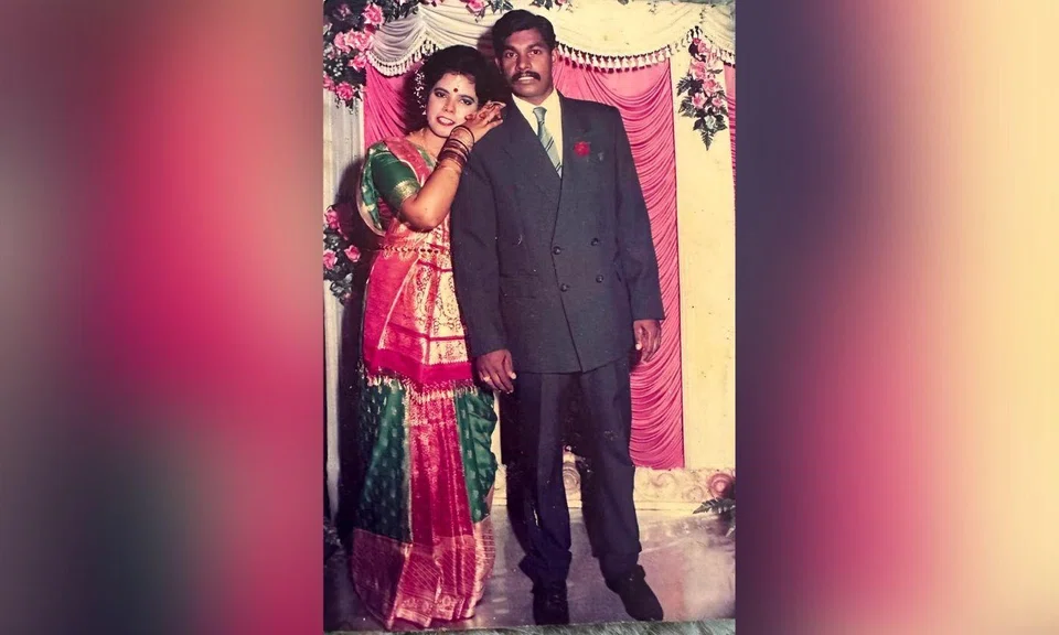Man and woman’s wedding photo