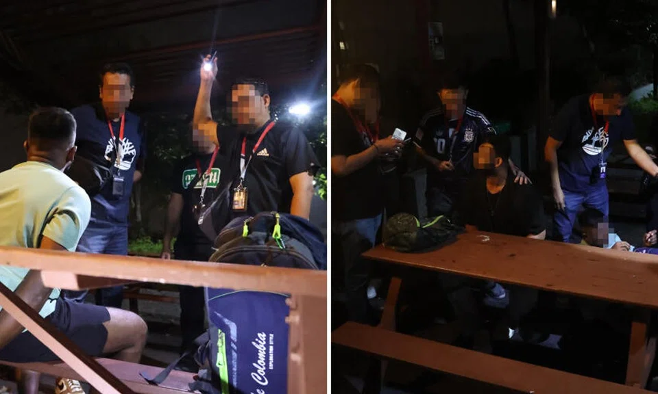 The Sri Lankan suspect was spotted at Block 574 Woodlands Drive 16 with another foreigner.