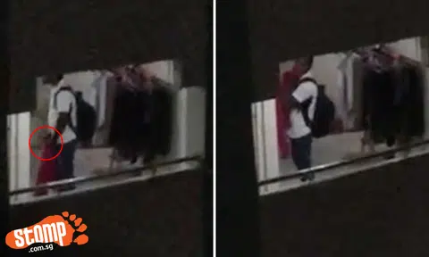 Man seen performing lewd act at corridor with resident's clothes at Blk 668 in Little India