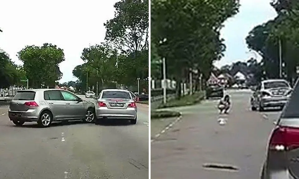 Always check your blind spot: Volkswagen driver crashes into BMW after making reckless turn at Sin Ming Drive