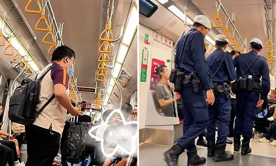An SBS Transit officer got into an argument with a mother after her son attempted to tamper with train equipment on the way to Geylang Bahru station. 