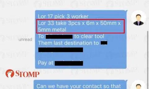 The Stomper, who is in the construction business, had messaged the dimensions of the items to the Lalamove driver.