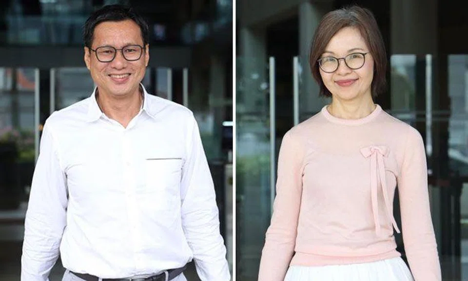 Chinese veteran journalist Chua Chim Kang (left) set up an education company with his business partner and a businessman in 2017. PHOTOS: LIANHE ZAOBAO