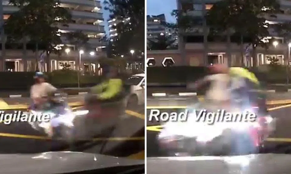Two motorcycles collide in yellow box at Simei, both riders taken to hospital