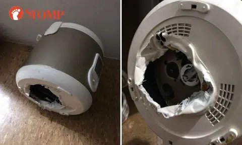 The Stomper shared photos of his rice cooker with a big hole at the bottom.