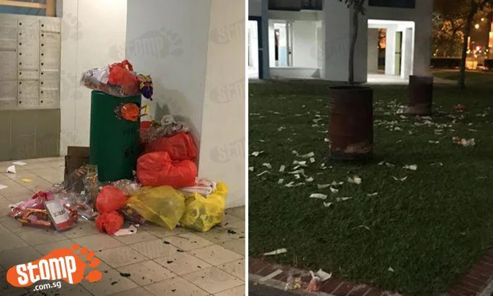 Happens every year: Offerings strewn all over even though bins are provided