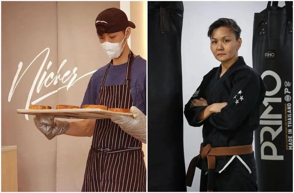 Mr Melvin Koh (left), owner of Nicher, says his rent will go up 15 per cent, while Ms Grace Huang, co-founder of Neue Fit gym, says her rent has already gone up by 57 per cent.