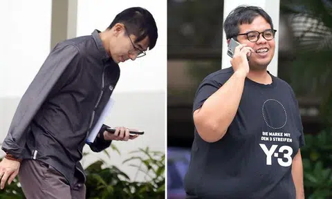 Goh Tze Ming (left) and Khairulanwar Ismail were given five weeks' jail and a $1,500 fine each for racing illegally. They were also disqualified from driving all classes of vehicles for three years. Photos: The Straits Times