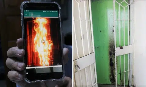 Man arrested for loanshark harassment after allegedly setting fire and hanging pork at flats