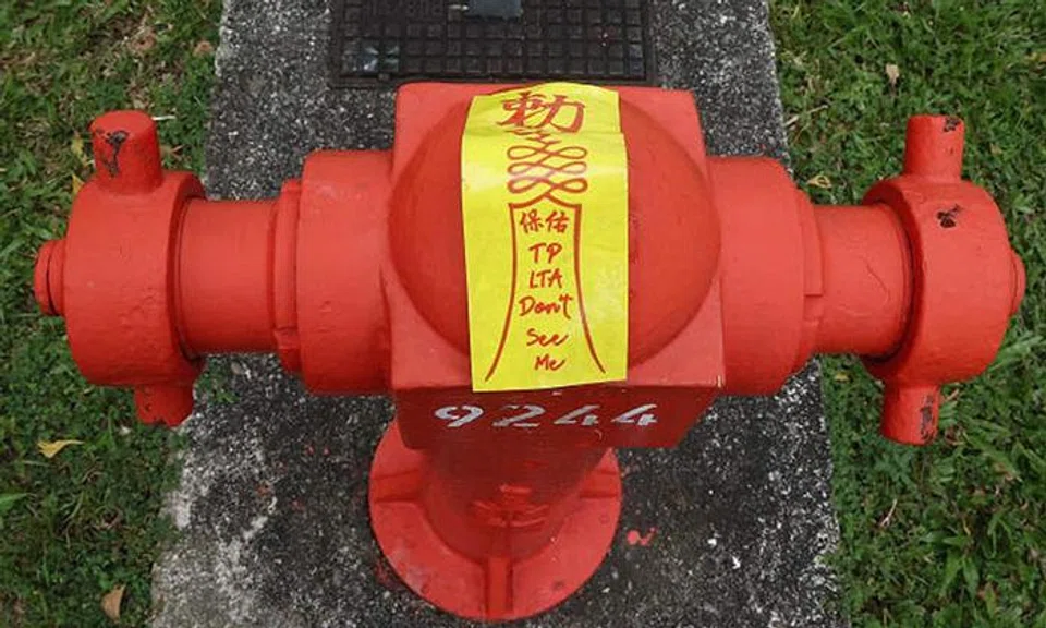 Strange talisman confuses and amuses Hougang residents: 'TP, LTA, don't see me'