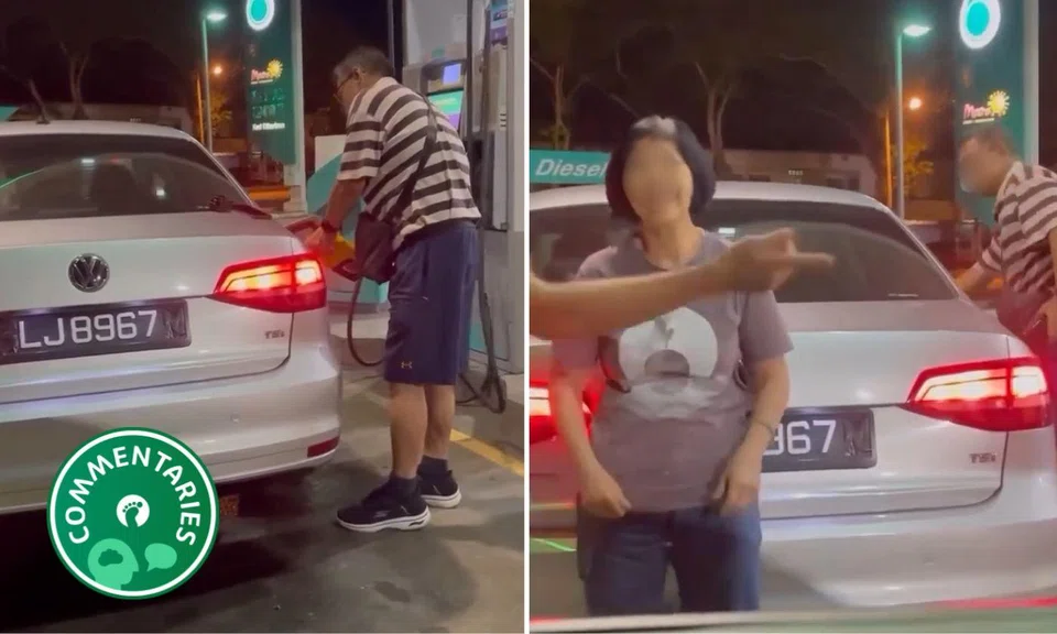 A video circulating online showed the car’s licence plate with black tape seemingly covering the first letter “S” and the last letter “M”.