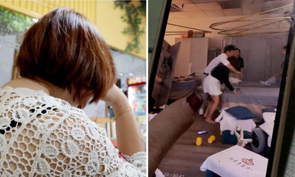 massage parlour brawl pregnant