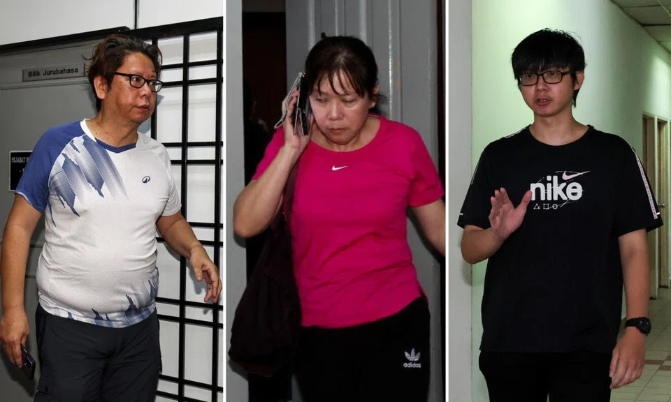 Married couple Chua Chin Heng and Ice Sou Peng as well as their son, Axi Chua Kai Jun were charged with intentionally causing hurt.