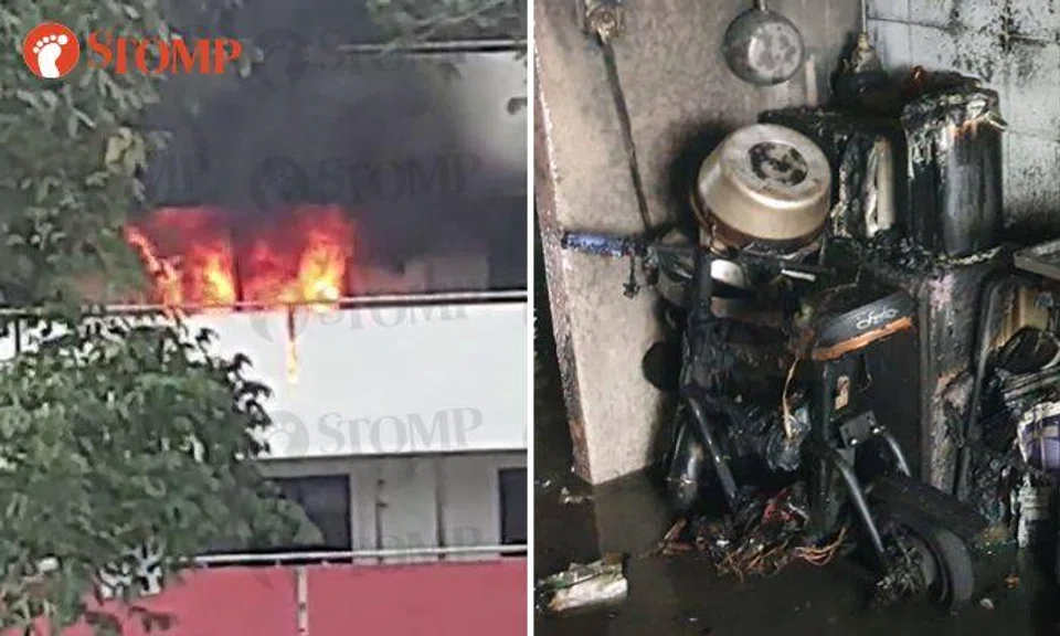 1 adult and 3 kids rescued from Ang Mo Kio flat after PMD in next-door unit causes raging fire