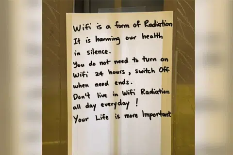 The notes appeared on lift doors on the morning of Sept 4.