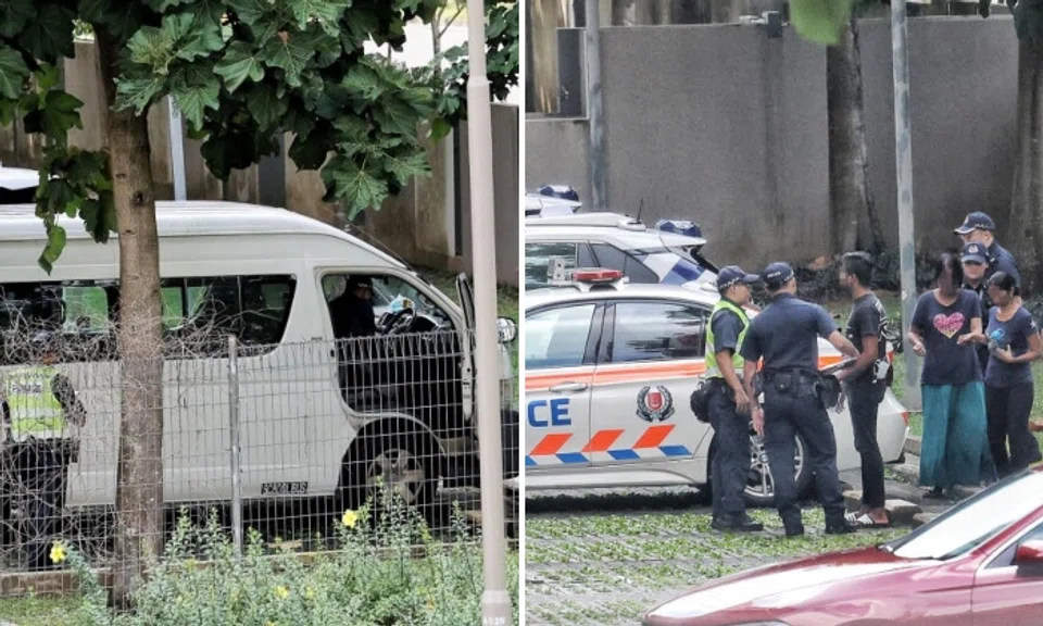A seven-year-old girl died on Aug 15 after an accident involving a van in Sengkang. Photos: Shin Min Daily News
