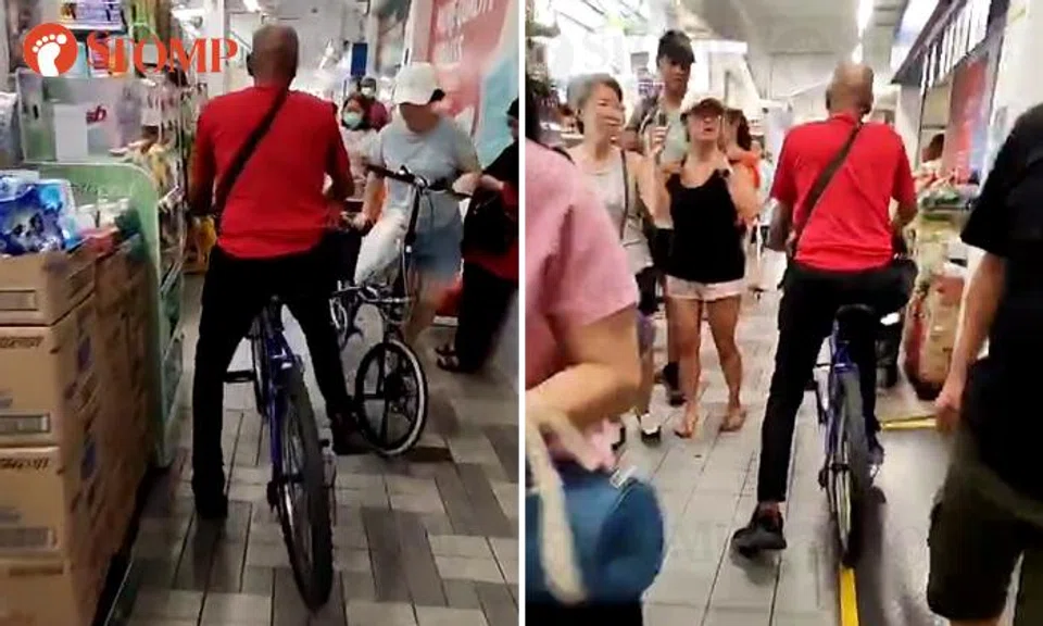 cycling on pedestrian path
