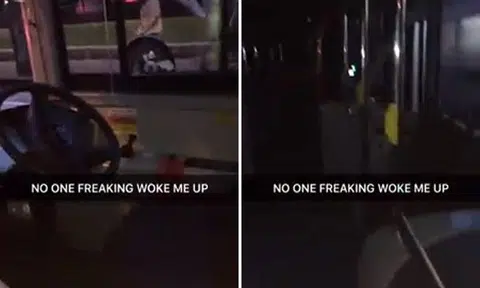 What happens when no one wakes you up on the bus -- and you are the only one left in the dark