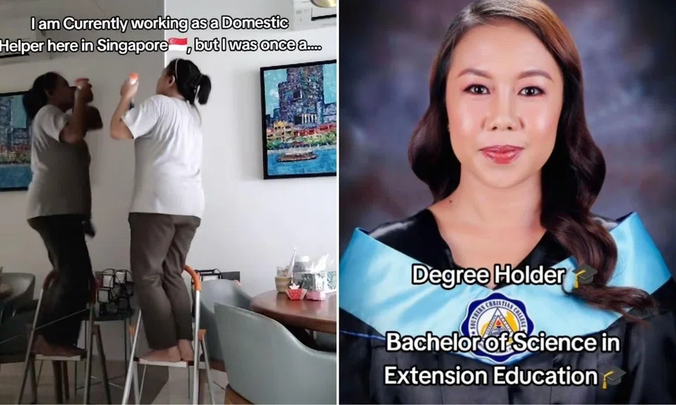 A video of a Filipino science graduate, who says she was once a pharmacy assistant but now works as a domestic helper in Singapore, has gone viral. 