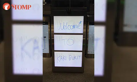 'Graffiti' raises eyebrows at Kaki Bukit MRT Station