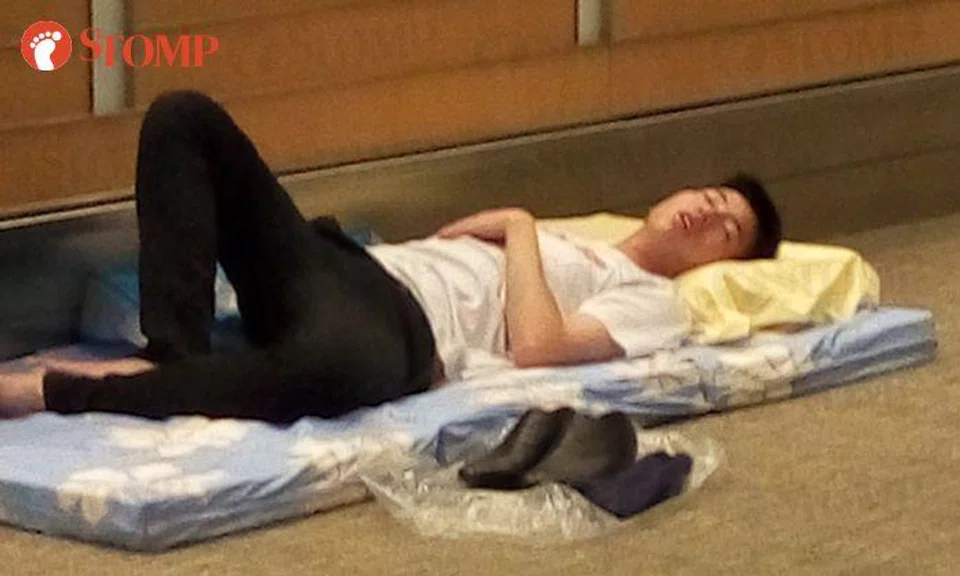 Changi Airport so much like home that man brings mattress to sleep on at T3