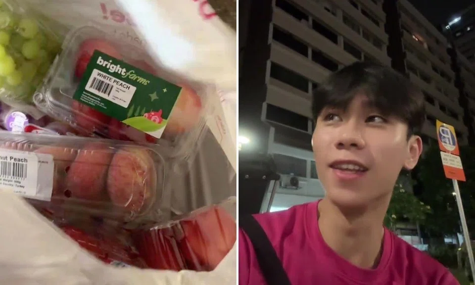 customer gives fruits to delivery rider after mix-up