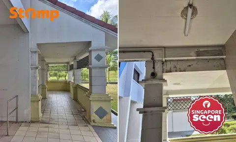Resident puzzled by 'colour mismatch' at Bedok North lift lobbies as painting works persist