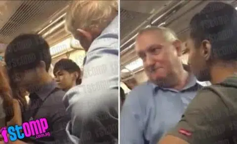 Brave guy stands up to old man who shouted at and threatened teen who wore offensive shirt on train