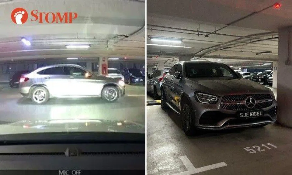 A woman was waiting for a parking space at HarbourFront Centre when a Mercedes-Benz drove in and took the slot she was waiting for. 