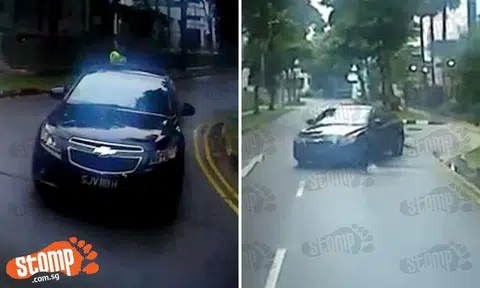 Driver SJV119H goes against traffic -- but how he reverses to let Stomper pass is equally dangerous