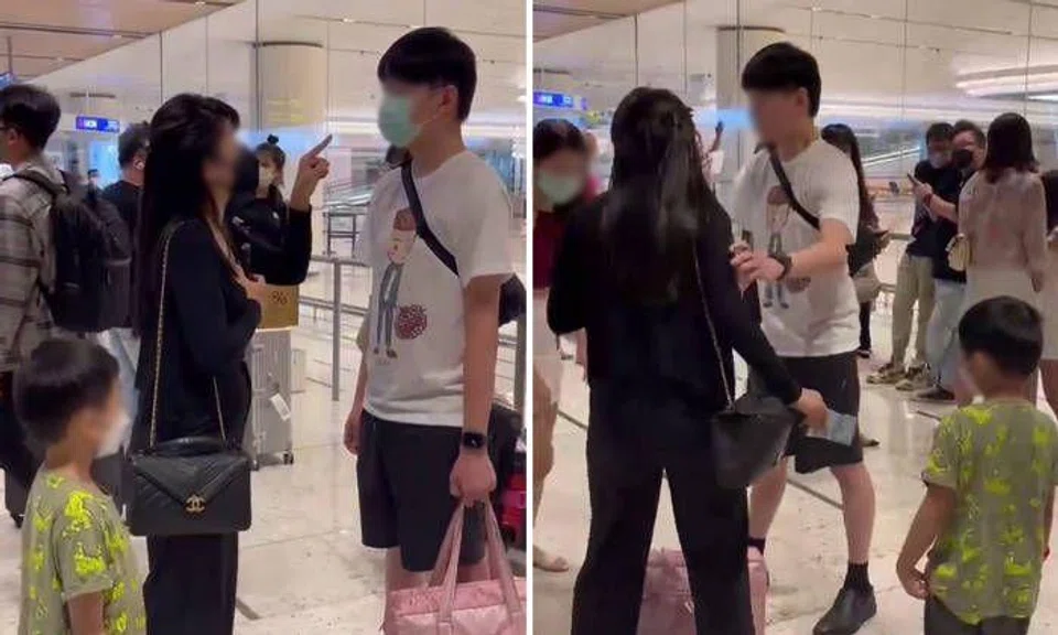 'Legal wife' brings son to airport to catch MIA husband who has been on holiday with his student