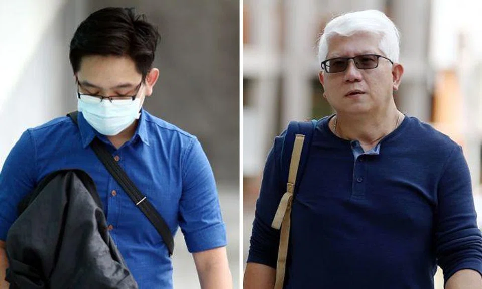 Ryan Xavier Tay Seet Choong (left) and Lawrence Lim Peck Beng (right) are on trial for allegedly assailing Mr Shawn Ignatius Rodrigues at Block 279 Yishun Street 22 on July 9, 2016. Photos: The Straits Times