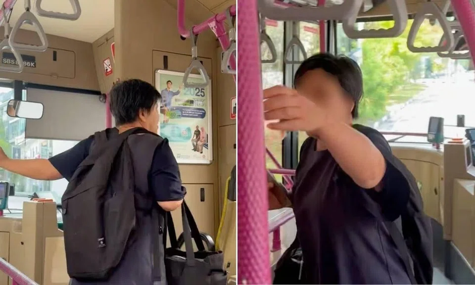 A woman forgot to pay her bus fare and faced the wrath of a fellow passenger.