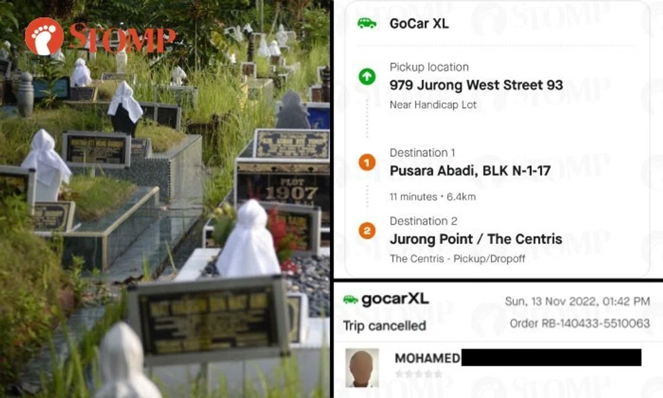 Stomper Rionna had used the Gojek app to book the Toyota Noah Hybrid to visit her father's grave with her mother on the afternoon of Nov 13.