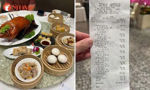 Family spends $144 at Peach Garden, impressed by free dim sum for kids