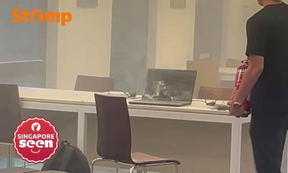 Laptop catches on fire at Woodlands Library