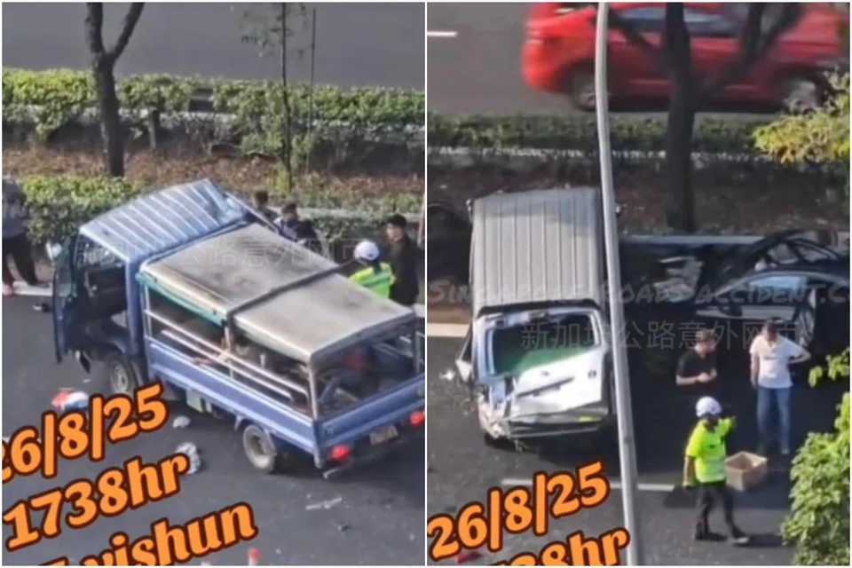 The accident took place in the late afternoon of Aug 26, and involved four vehicles - a lorry, a van and two cars.