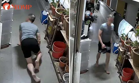 Man crawls outside Yishun flat and takes sandals -- but returns them after spotting CCTV