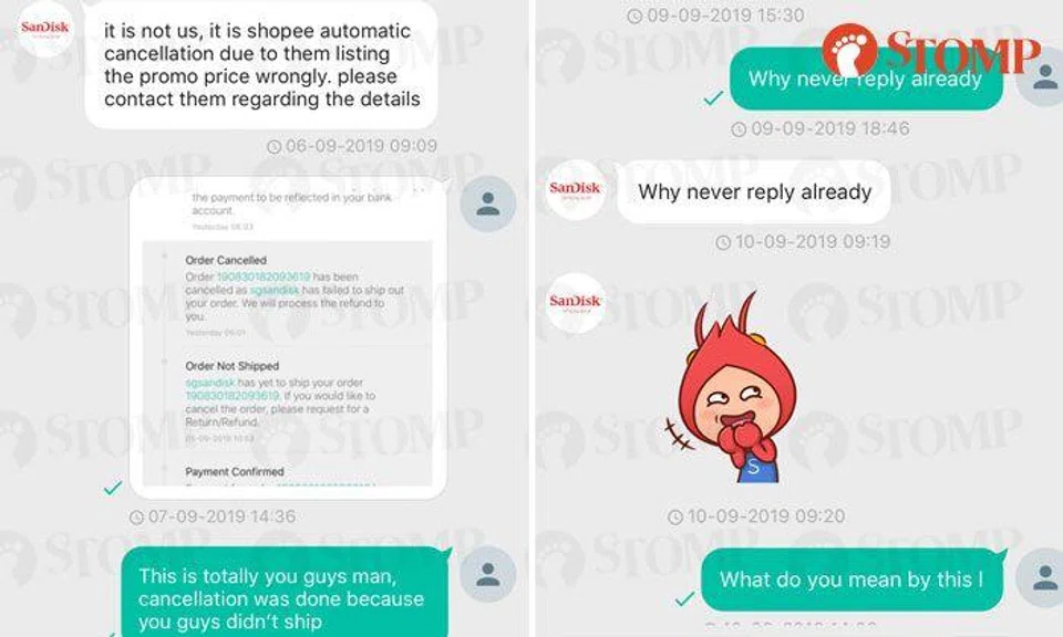 Shopee seller 'taunts' then blocks buyer after cancelling order without explaining