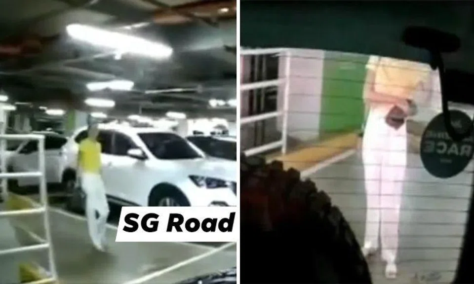 A video shared by SG Road Vigilante (SGRV) Facebook showed the woman standing in a parking spot at Marina Bay Sands on May 15 to reserve the space.