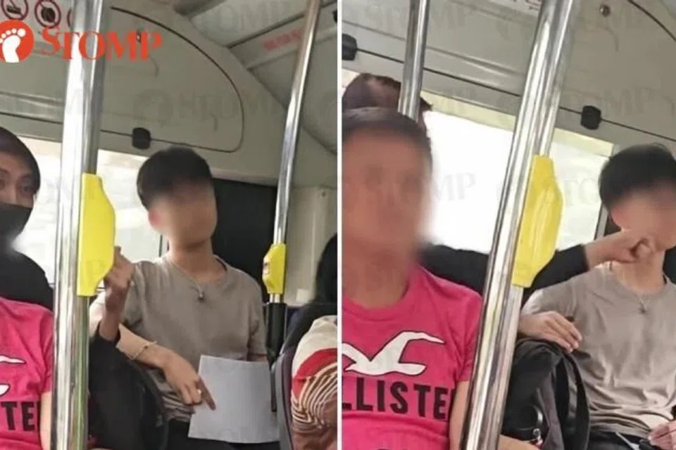 The duo were eventually separated by the bus captain. 