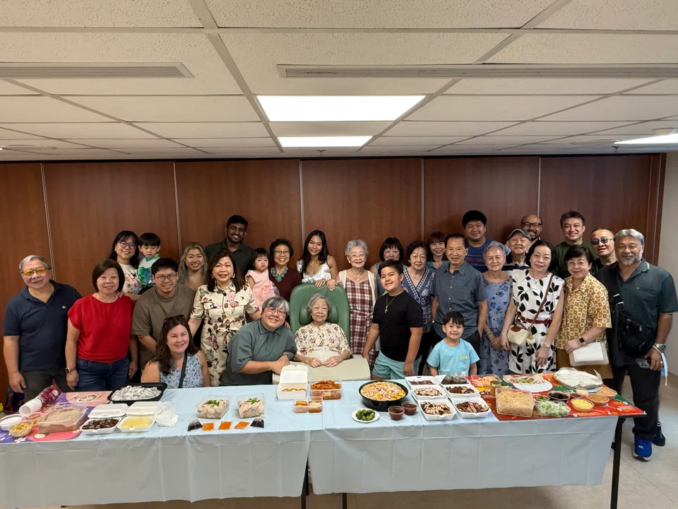 Madam Mary Ho with her extended family on July 26.