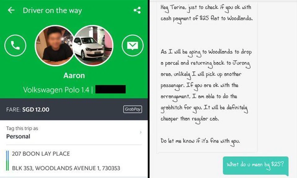 Grab responds to Stomp about driver who asked girl for $25 instead of $12 upfront fare so that he can drop parcel