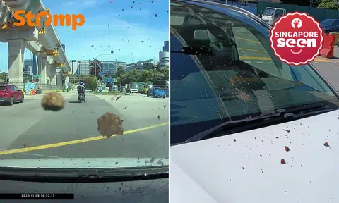 Lumps of soil hit moving car in Jurong, damaging windshield: Where do they come from?