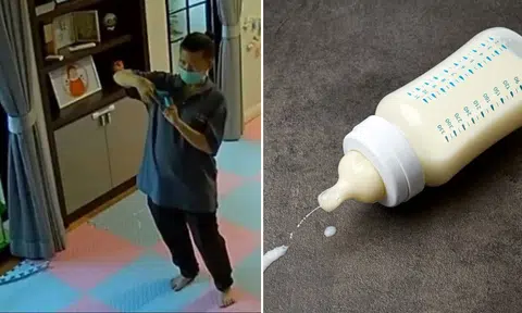 maid caught on CCTV pouring Dettol in 2-year-old’s milk bottle