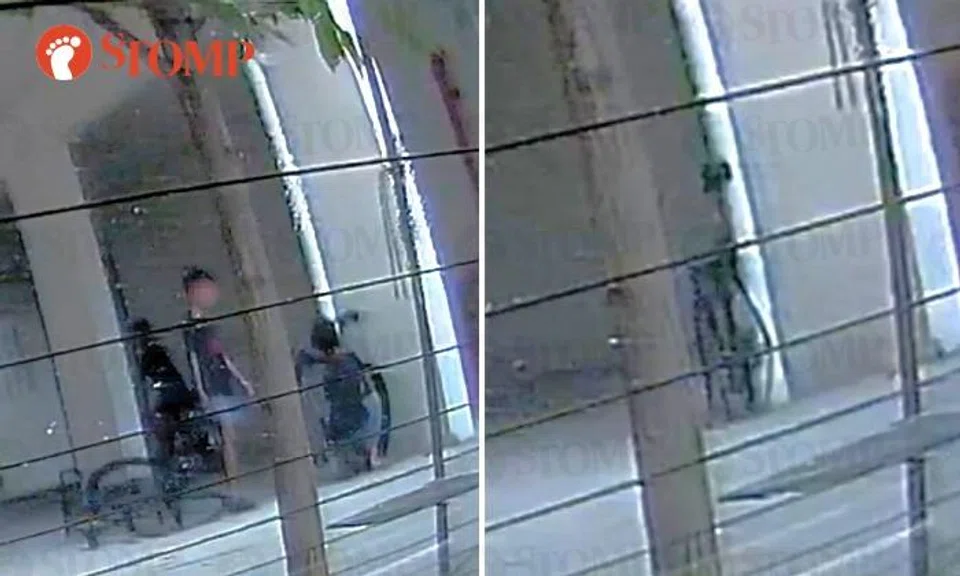 Boy caught on camera allegedly stealing tyres from bicycle in Yishun void deck, police looking into it