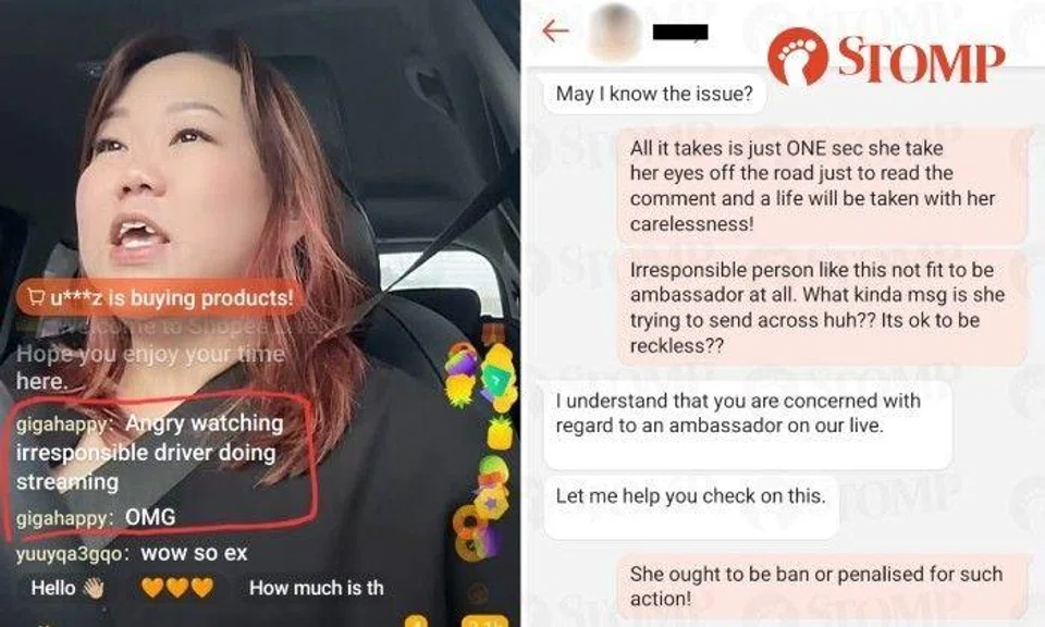 Stomper C shared screenshots of the livestream by Agnes Boo and the Stomper's online chat with Shopee.