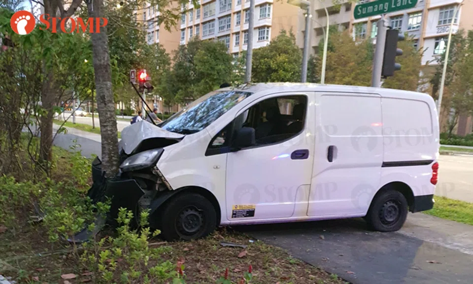 Driver taken to hospital after crashing van into tree at Sumang Lane ...
